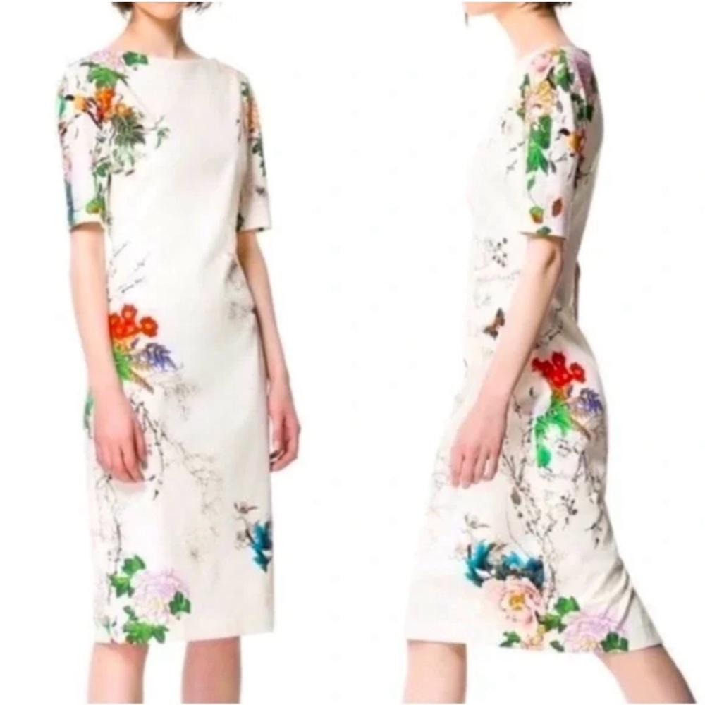 Floral Print White Dress